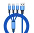 Micro-USB-/USB-C-/Lightning-Ladekabel blau