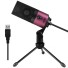Microfon cu suport roz închis
