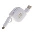 Mikro USB / USB-C - USB behúzható kábel fehér