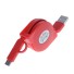 Mikro USB / USB-C - USB behúzható kábel piros
