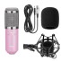 Mikrofon ze statywem K1481 różowy
