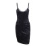Mini rochie de catifea pentru femei negru