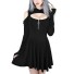 Mini rochie de damă cu glugă negru