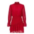 Mini rochie de damă cu guler stand-up roșu