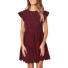 Mini rochie monocolor A2789 burgundy