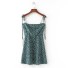 Mini rochie romantica verde