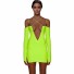 Mini rochie sexy cu decolteu mare verde neon