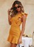 Mini sukienka z marszczeniami żółty