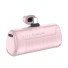 Mini vezeték nélküli power bank USB-C 4500 mAh rózsaszín