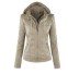 Moderne Damen-Lederjacke J919 beige