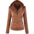 Moderne Damen-Lederjacke J919 braun