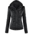 Moderne Damen-Lederjacke J919 schwarz