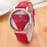 Moderné dámske hodinky s trojuholníkovým ciferníkom J921 červená