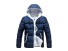 Moderne Herren-Winterjacke J2009 blau-weiß