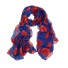 Módní šátek s květinovým vzorem modrá