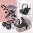 Multifunktionaler Kinderwagen 3 in 1 altrosa