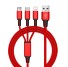 Nabíjací kábel Micro USB / USB-C / Lightning červená