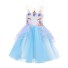 Nádherné dievčenské šaty s jednorožcom J2580 modrá