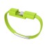 Náramek datový kabel USB na Micro USB / USB-C / Lightning zelená