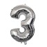 Narozeninový stříbrný balónek s číslem 100 cm 3