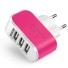 Netzwerk-Ladeadapter 3 USB-Anschlüsse rosa