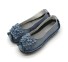 Női balerina cipő virággal A605 szürke-kék