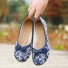Női balerina cipő virágmintával kék