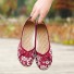 Női balerina cipő virágmintával piros