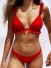 Női bikini fodrokkal piros