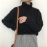 Női bő pulóver garbóval G204 fekete