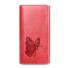 Női bőr pénztárca pillangóval piros