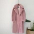 Női bozontos kabát régi rózsaszín