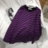 Női csíkos pulóver A2196 lila