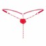 Női erotikus G-string nadrág gyöngyökkel piros