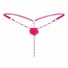 Női erotikus G-string nadrág gyöngyökkel sötét rózsaszín