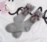 Női gyapjú zokni 3D mackóval világos szürke