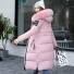 Női hosszú téli dzseki P1696 rózsaszín