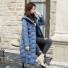 Női hosszú téli dzseki P2297 kék