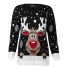 Női karácsonyi pulóver rénszarvassal J1227 fekete