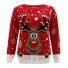 Női karácsonyi pulóver rénszarvassal J1227 piros