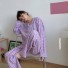 Női kockás pizsama P2662 lila