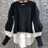Női kombinált pulóver G377 fekete
