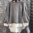 Női kombinált pulóver G377 szürke