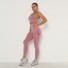Női sportos crop felső és leggings régi rózsaszín