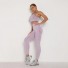 Női sportos crop felső és leggings világos lila