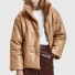 Női téli dzseki műbőrből világos barna