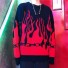 Női túlméretes pulóver lángokkal 7