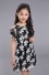 Nowoczesna sukienka dziewczęca w kwiatowy wzór J1389 czarny