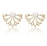 Obojstranné náušnice - Krídelká s perlou J1403 zlatá
