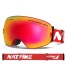 Ochelari de schi cu efect de oglindă UV400 Ochelari de schi snowboard Cască anti-aburire Ochelari de schi 17,8x9,8cm roșu